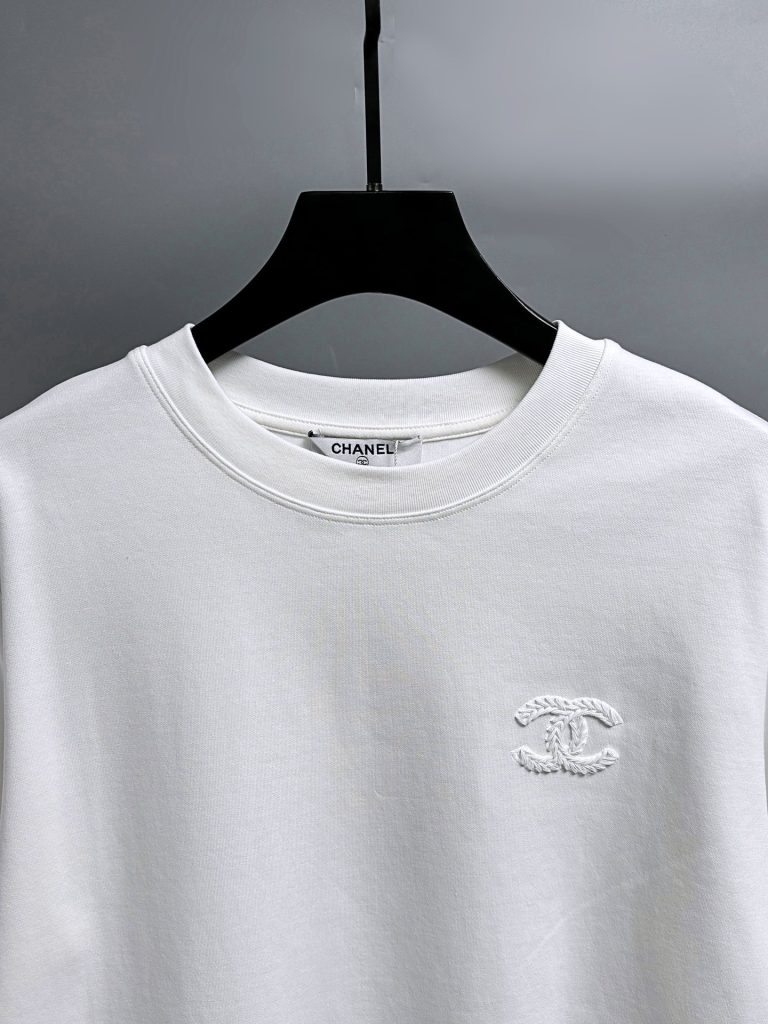 chanel ロゴ刺繍 ロングスリーブTシャツ 100%コットン 白 1色 - 画像 5
