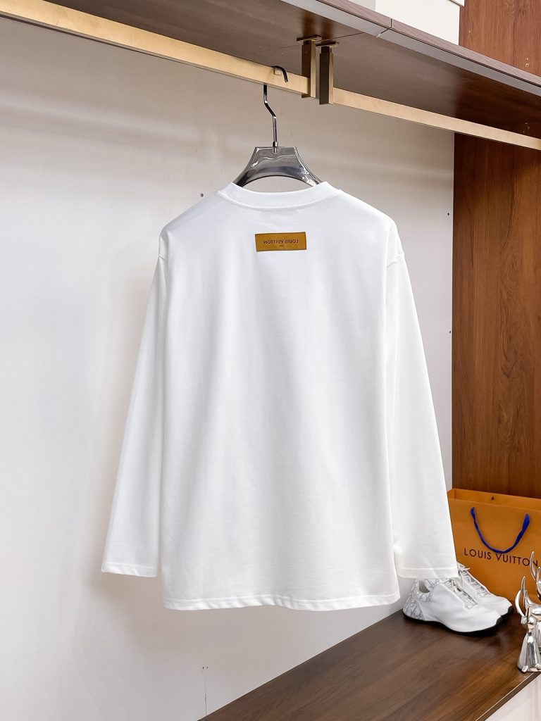 Louis VuittonLOUIS VUITTON ロングスリーブTシャツ 白 黒ロゴ メンズ 9色展開 - 画像 2