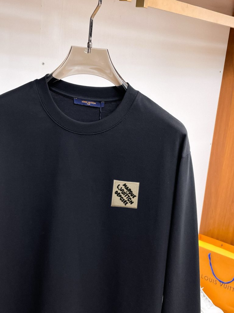 Louis Vuittonロエベ 黒 ロングスリーブTシャツ レギュラーカット 1色 - 画像 3