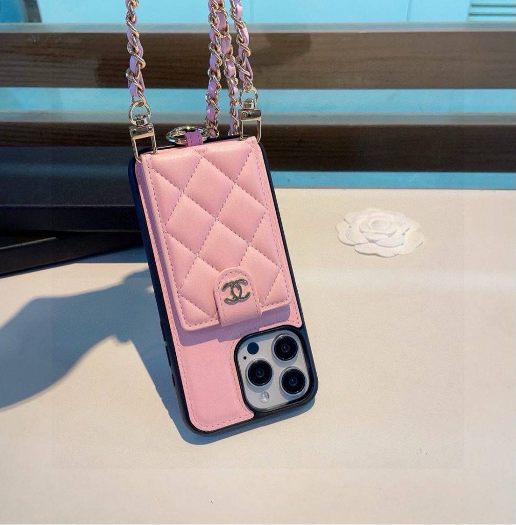 iPhoneケース香奈儿 ピンク ダイヤモンド柄 ストラップ付き 手帳型スマホケース 2色入 - 画像 3
