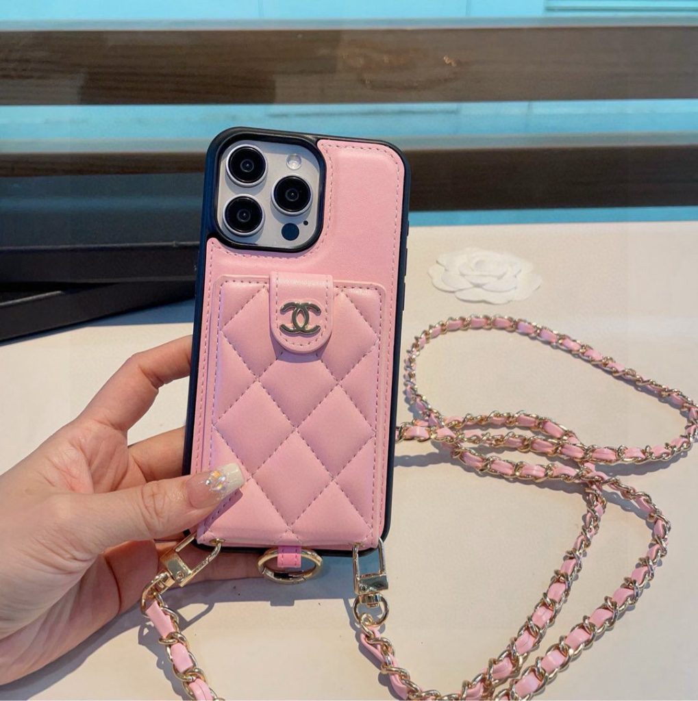 iPhoneケース香奈儿 ピンク ダイヤモンド柄 ストラップ付き 手帳型スマホケース 2色入 - 画像 4