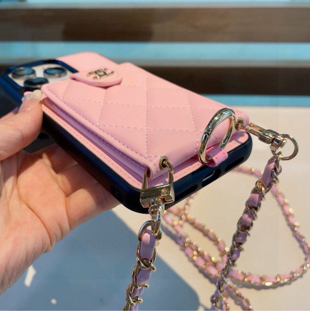 iPhoneケース香奈儿 ピンク ダイヤモンド柄 ストラップ付き 手帳型スマホケース 2色入 - 画像 7