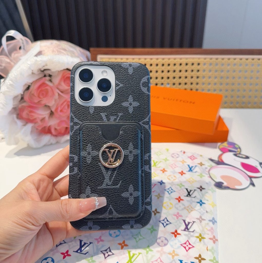 iPhoneケースルイヴィトン風 スマホケース 2色入 おしゃれなカードポケット付き📱 - 画像 3