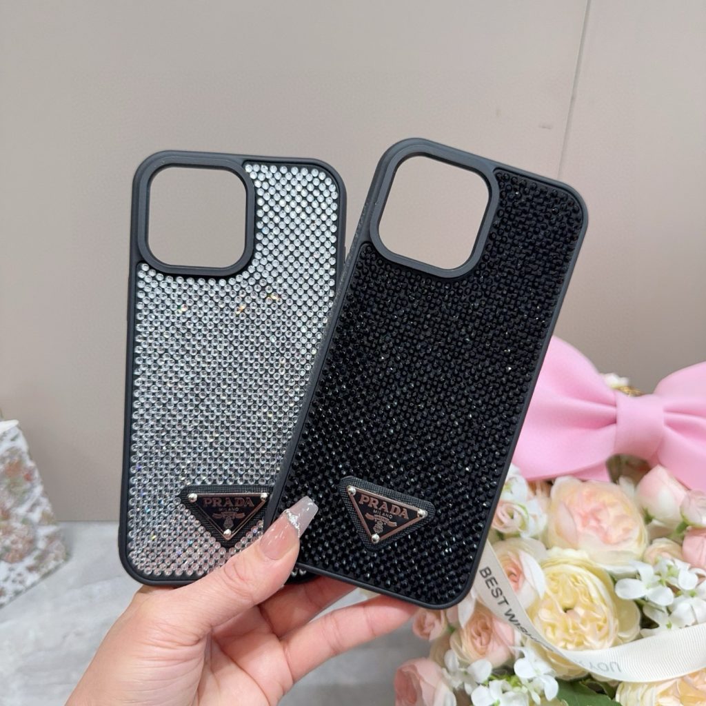 iPhoneケース✨プラダ ストーンスマホケース 2色入 メンズ レディース 🌟 - 画像 4