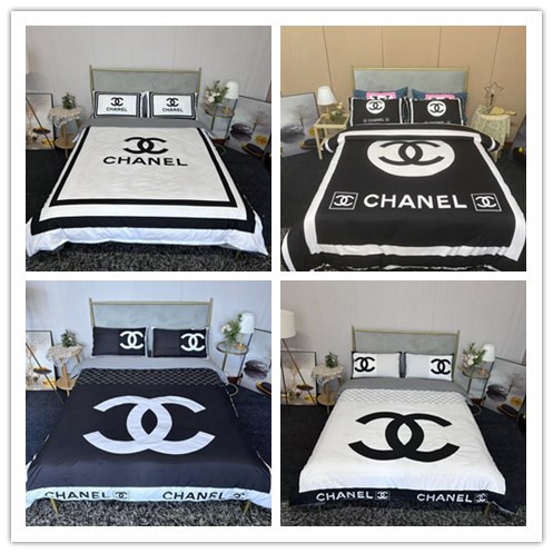 CHANEL シャネル　掛け布団カバーセット4点　ダブルサイズ/キングサイズベッド　綿生地ベッドカバー　新居寝具用品　4種類 - 画像 2