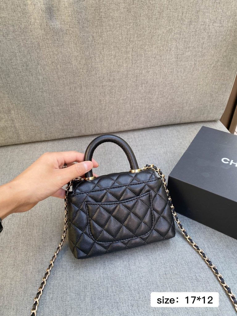 シャネル ミニハンドバッグ 黒 17*12cm 二つ折りチェーン 1色入 🖤 - 画像 2