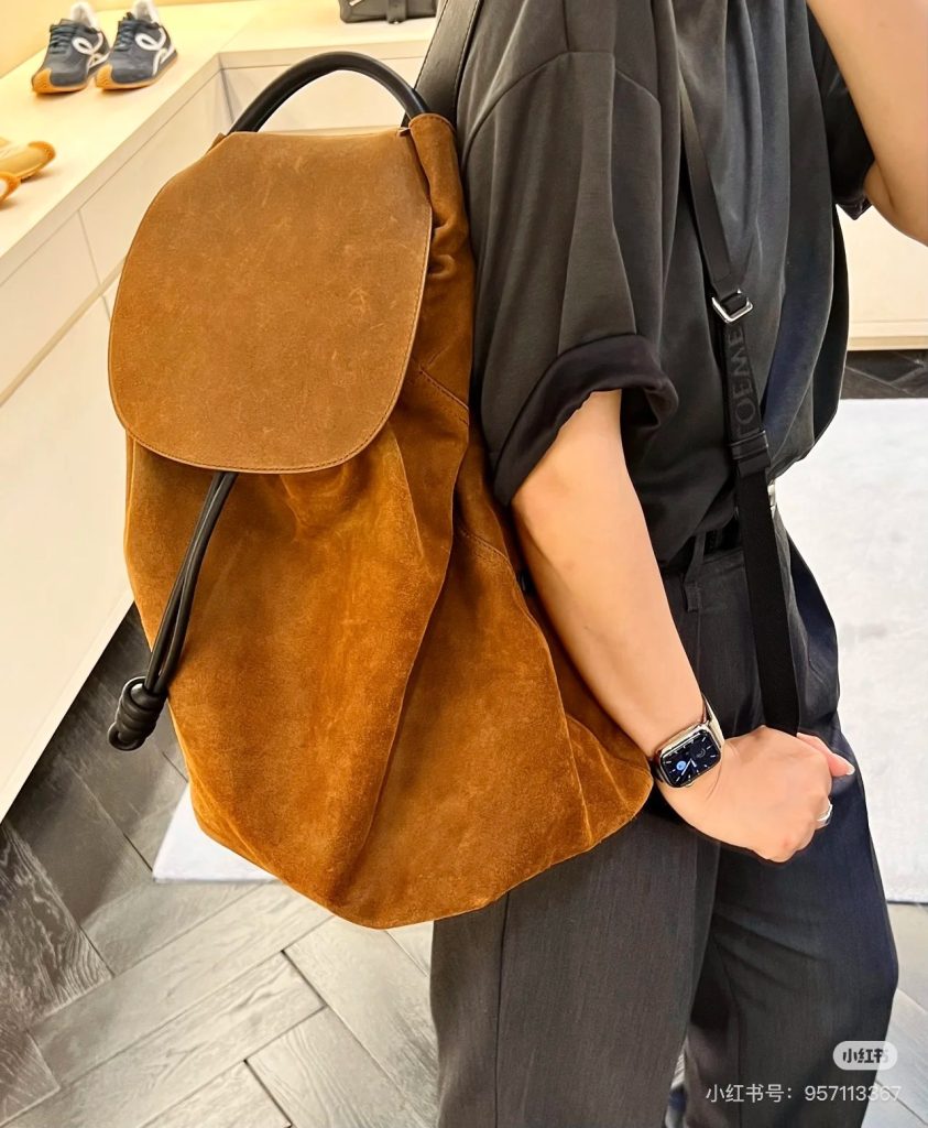 ロエベ スエード リュックサック ブラウン 1色入 🎒 - 画像 6