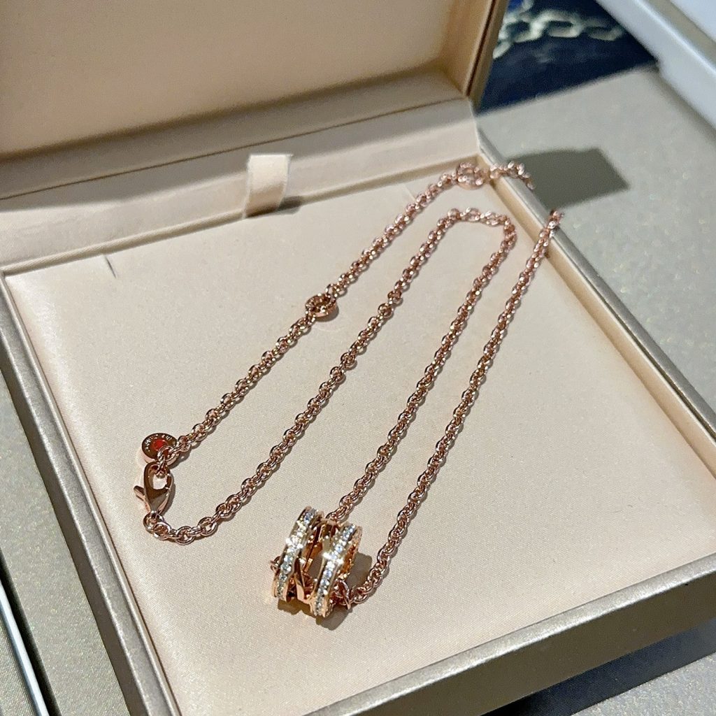 BVLGARI ネックレス 3色入 ローズゴールド ダイヤモンド 30字符以上 - 画像 4