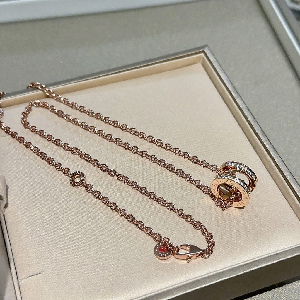 BVLGARI ネックレス 3色入 ローズゴールド ダイヤモンド 30字符以上 - 画像 5