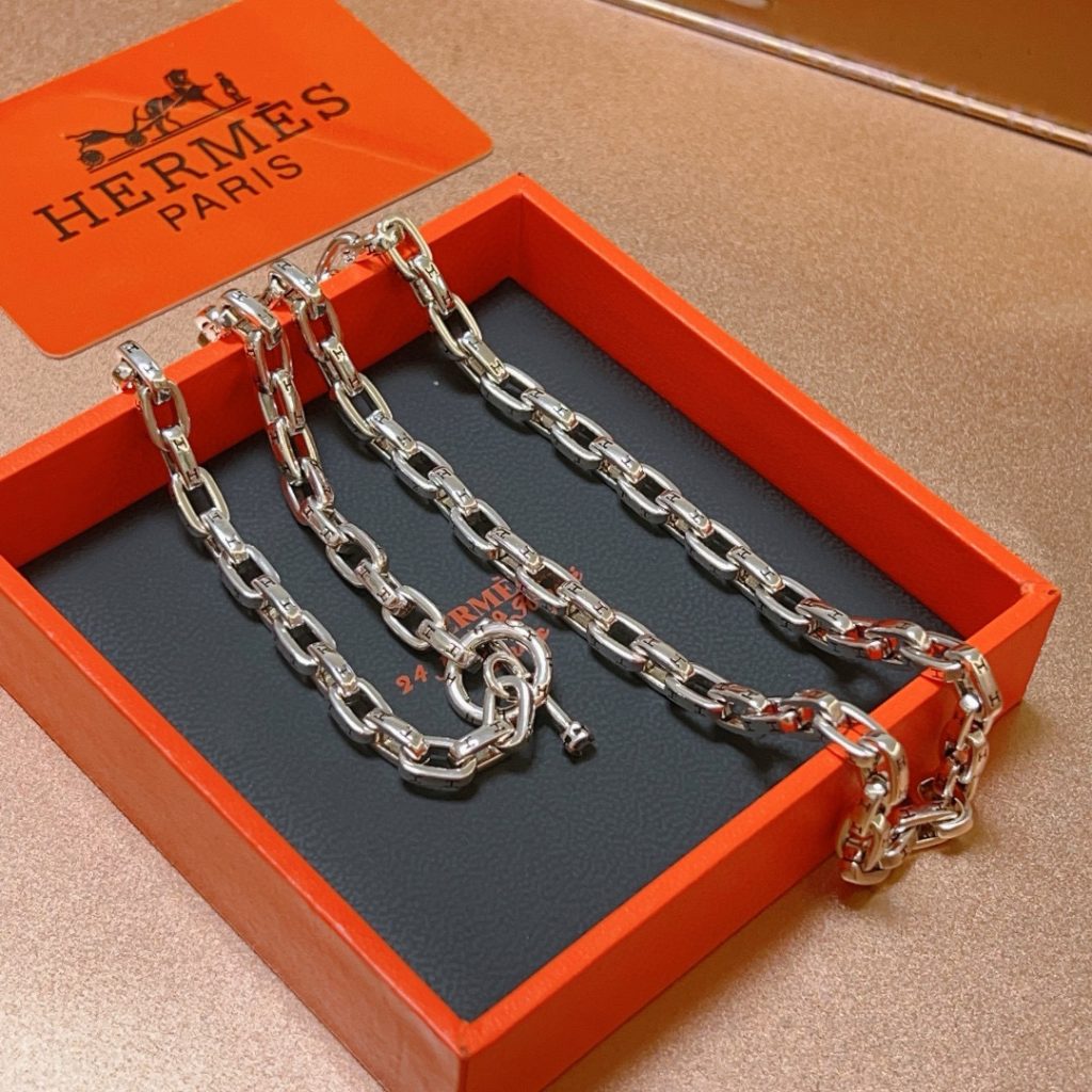 HERMES ネックレス シルバー 男用 銀チェーン シンプル - 画像 7