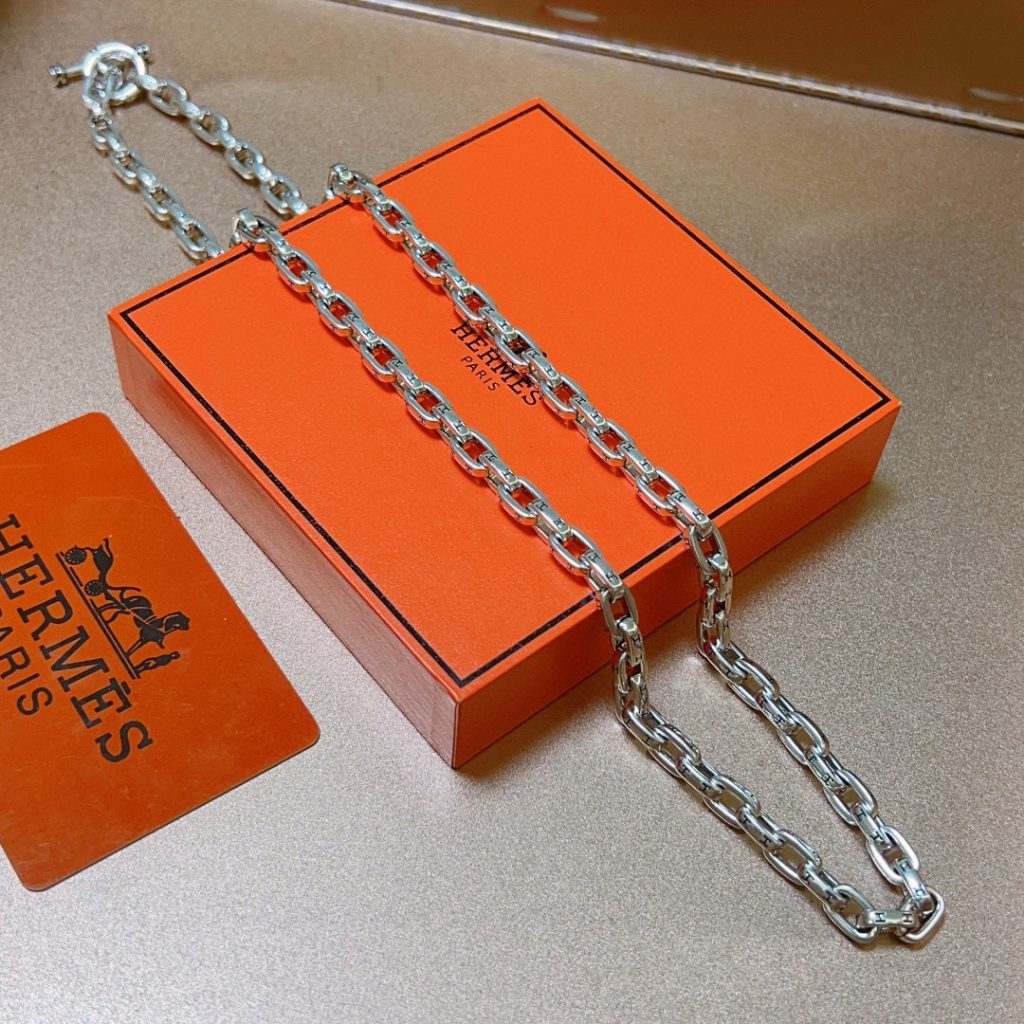 HERMES ネックレス シルバー 男用 銀チェーン シンプル - 画像 8