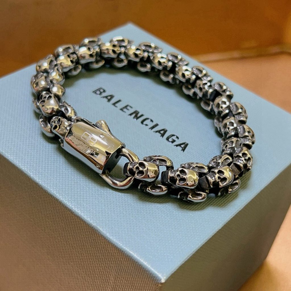 BALENCIAGA ブレスレット スカル メンズ レディース メタル 2色 🖤 - 画像 5