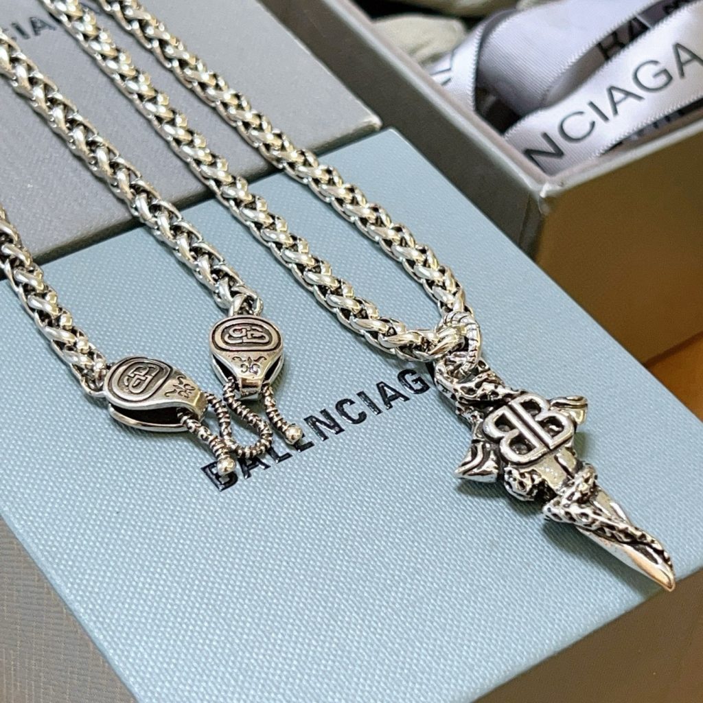 BALenciaga ネックレス メンズ 2本入 2色 38cm 42cm 💎 - 画像 2