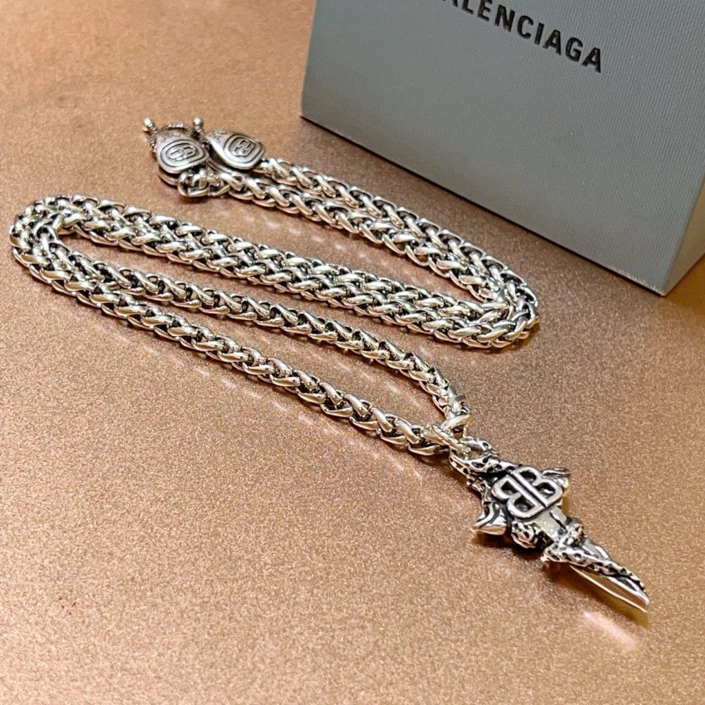 BALenciaga ネックレス メンズ 2本入 2色 38cm 42cm 💎 - 画像 4