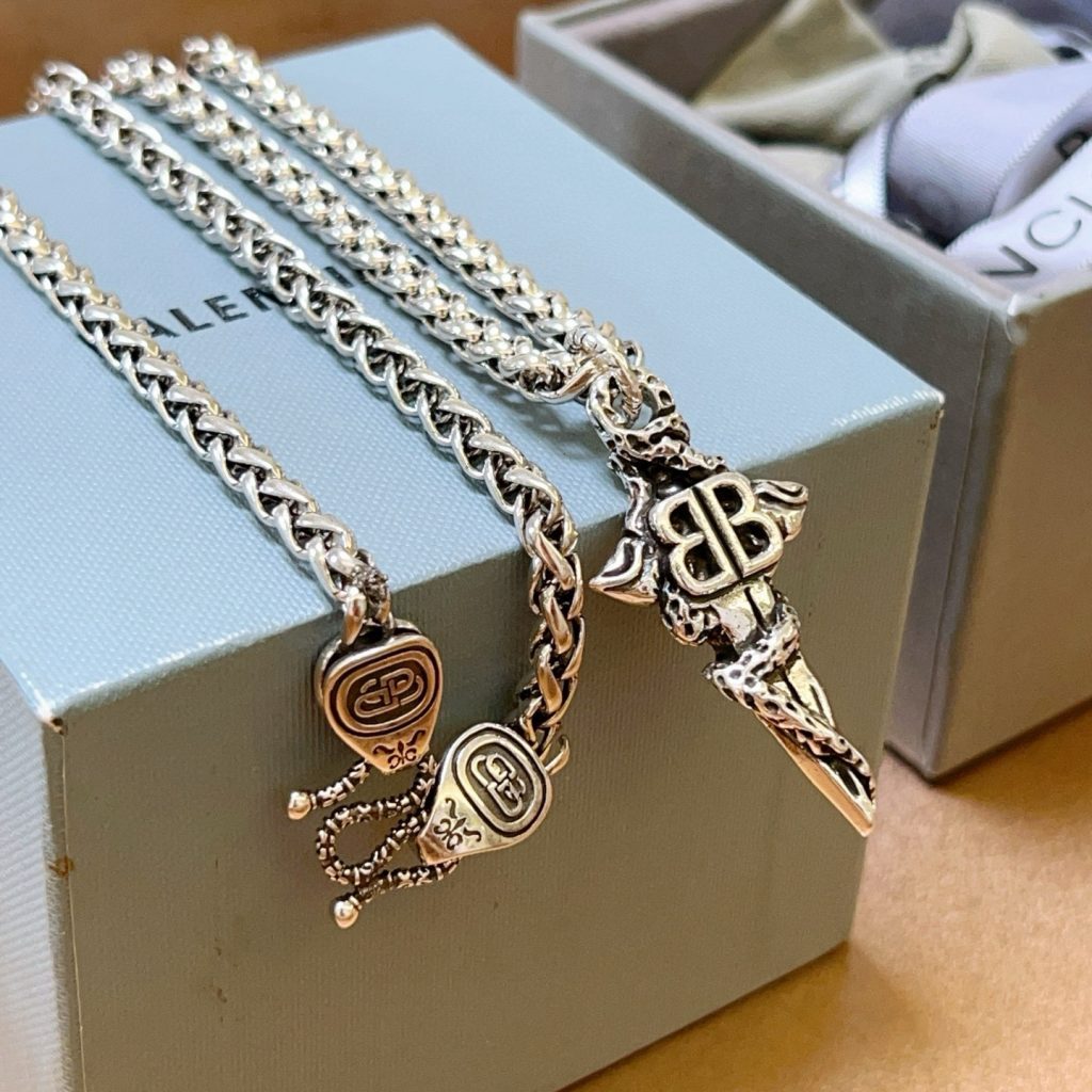 BALenciaga ネックレス メンズ 2本入 2色 38cm 42cm 💎 - 画像 5