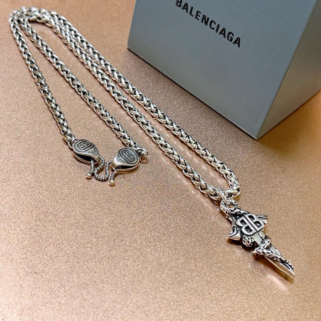 BALenciaga ネックレス メンズ 2本入 2色 38cm 42cm 💎 - 画像 7