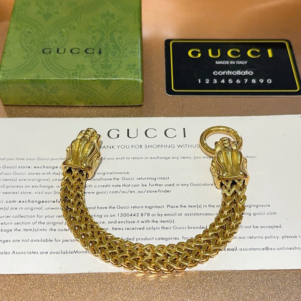 GUCCI ブレスレット 金色 2色入 💎 - 画像 8