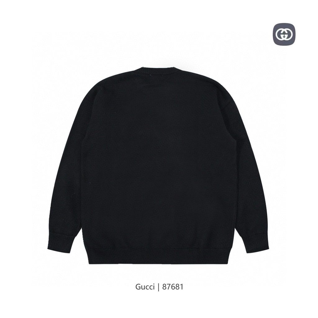 GucciGUCCI ニットセーター ブラック ロゴデザイン 1色 - 画像 2