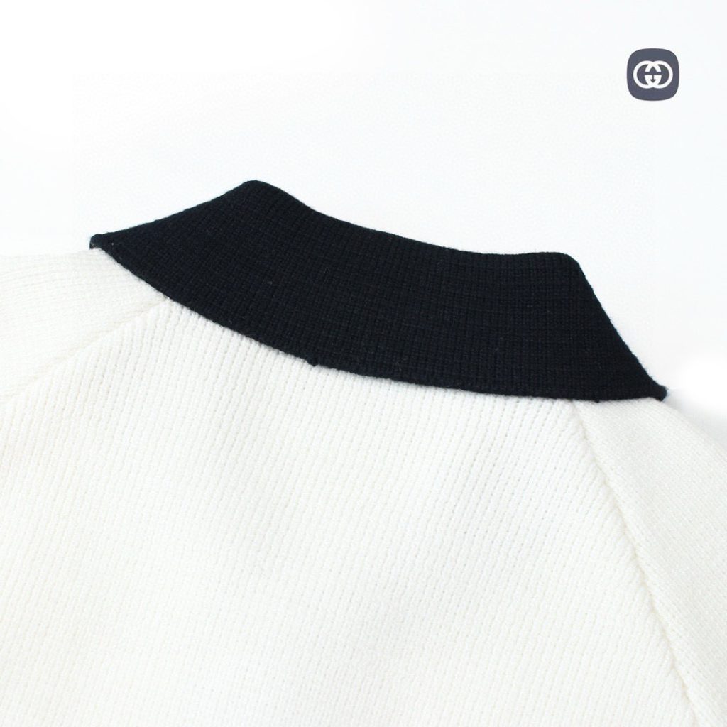 GUCCI ニットカーディガン ホワイト/ブラック 1色入 - 画像 5