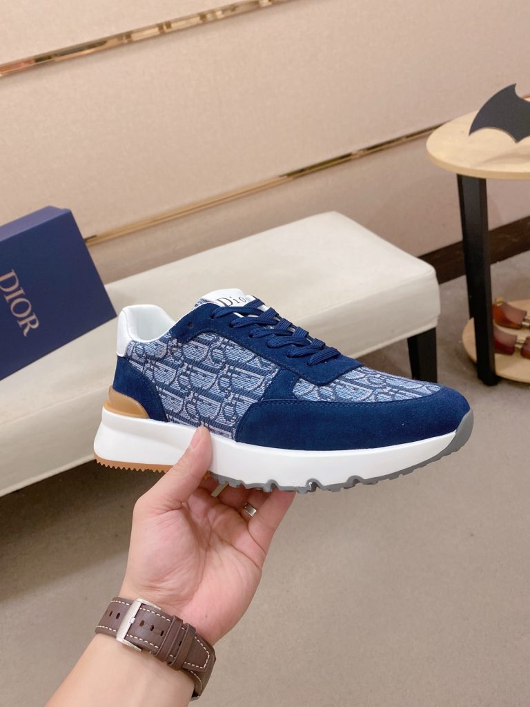 Dior メンズ スニーカー ブルー オールドスクールスタイル 4色入 💼 - 画像 4