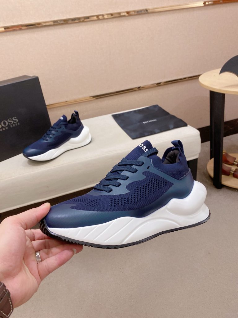 HUGO BOSS メンズ スニーカー 40 ブルー 通気性抜群の快適な履き心地 💼 - 画像 3