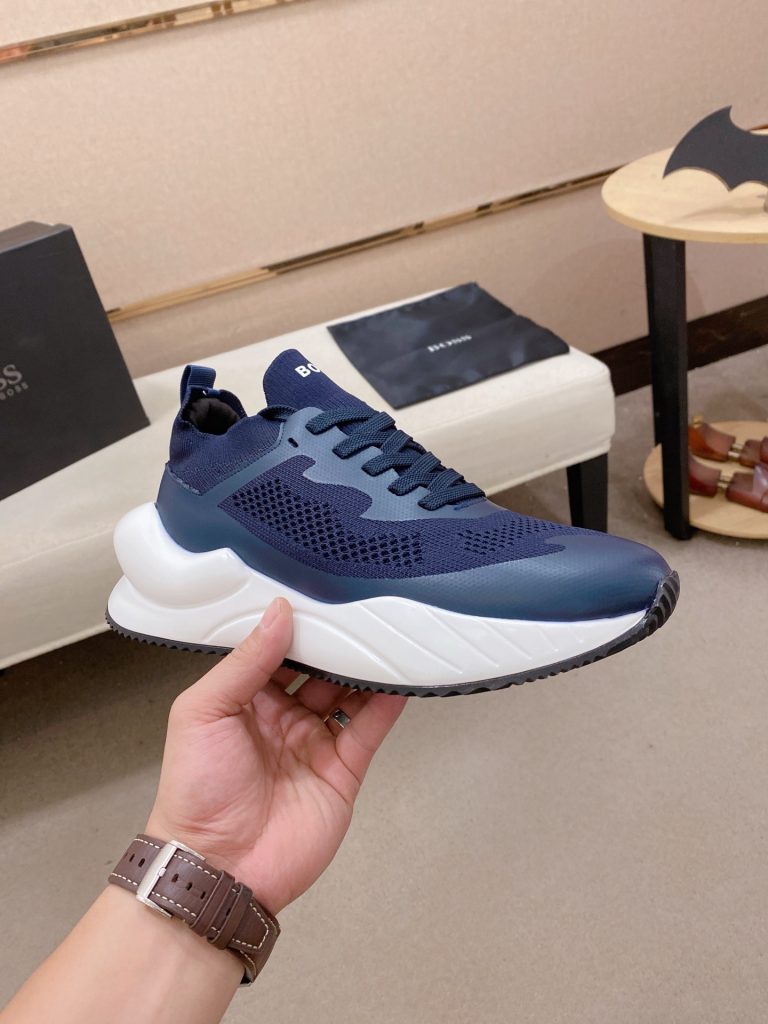 HUGO BOSS メンズ スニーカー 40 ブルー 通気性抜群の快適な履き心地 💼 - 画像 4