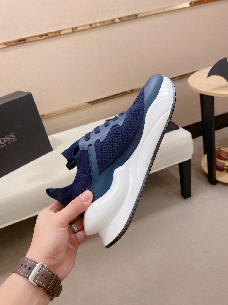HUGO BOSS メンズ スニーカー 40 ブルー 通気性抜群の快適な履き心地 💼 - 画像 5