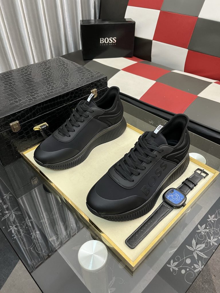 BOSS メンズ スニーカー 黒 1色 ファッションなデザインの快適な履き心地 🖤 - 画像 2