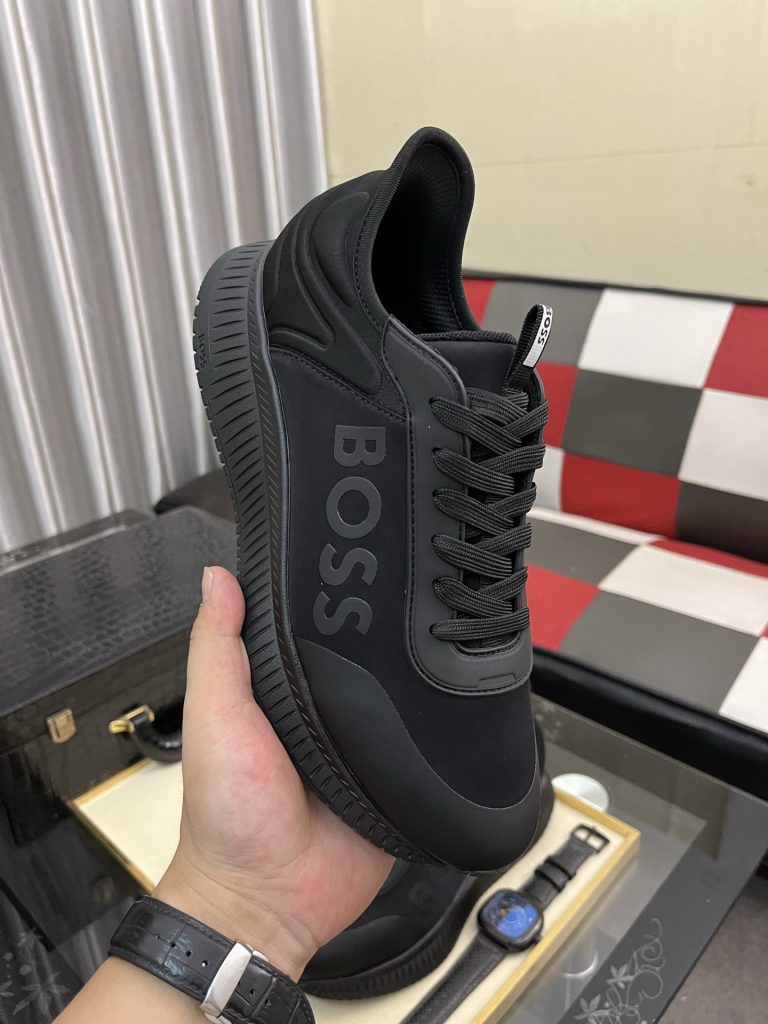 BOSS メンズ スニーカー 黒 1色 ファッションなデザインの快適な履き心地 🖤 - 画像 4