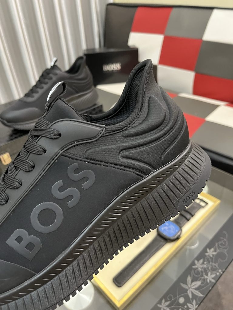 BOSS メンズ スニーカー 黒 1色 ファッションなデザインの快適な履き心地 🖤 - 画像 6