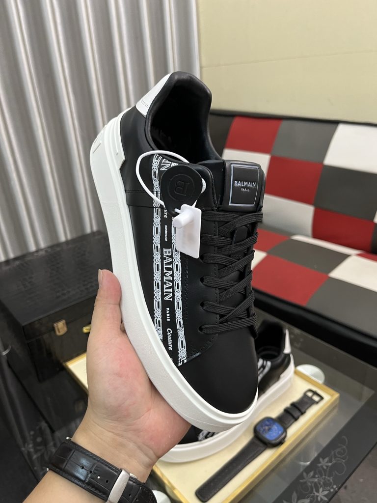 BALMAIN メンズ スニーカー ブラック 2色展開 🖤👟 パリのラグジュアリーブランドのスタイルを体現 - 画像 4