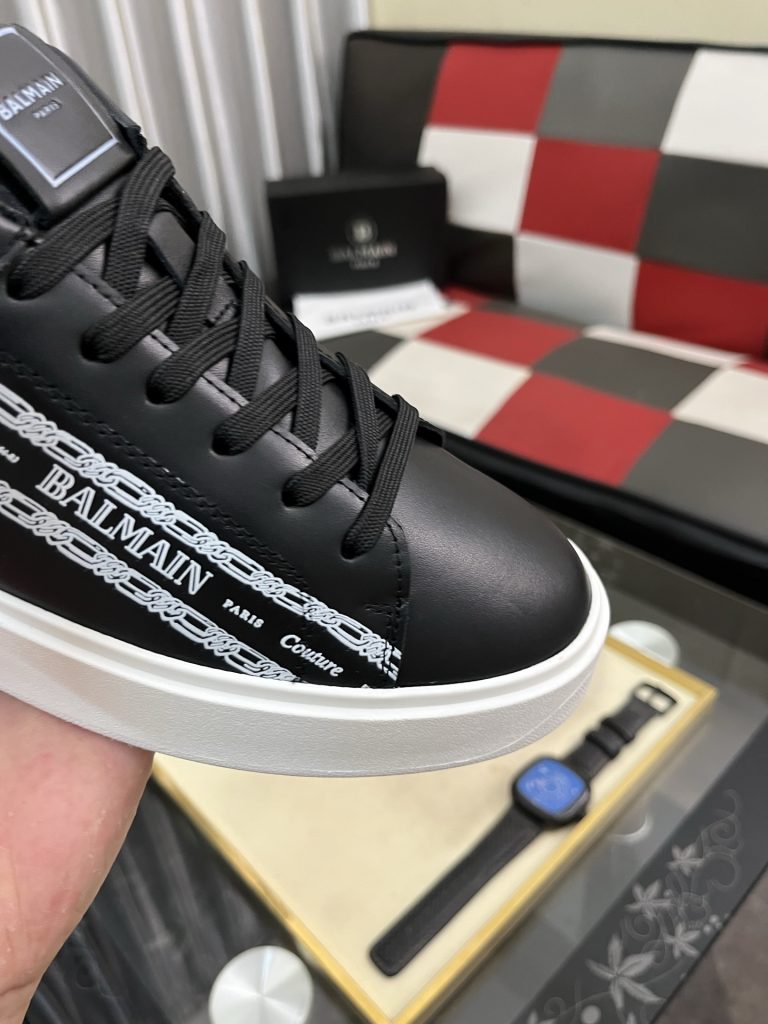 BALMAIN メンズ スニーカー ブラック 2色展開 🖤👟 パリのラグジュアリーブランドのスタイルを体現 - 画像 6