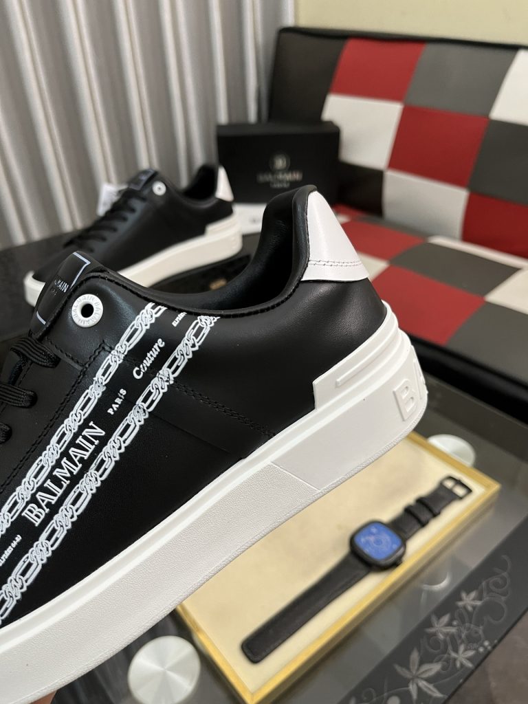 BALMAIN メンズ スニーカー ブラック 2色展開 🖤👟 パリのラグジュアリーブランドのスタイルを体現 - 画像 7