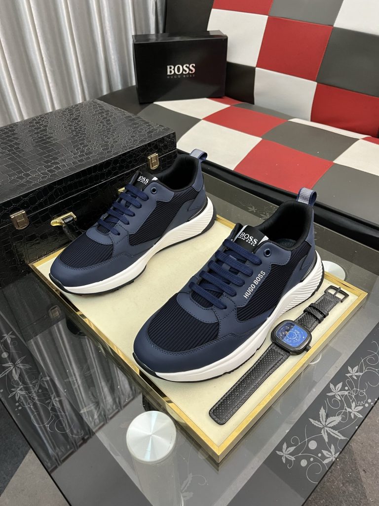 HUGO BOSS メンズ スニーカー 2024新作 パネルデザイン ブルー 2色展開 🥾 - 画像 2