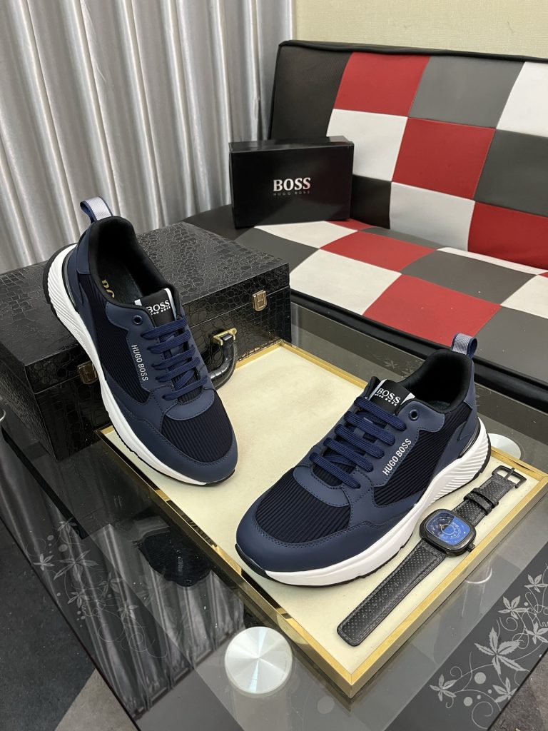 HUGO BOSS メンズ スニーカー 2024新作 パネルデザイン ブルー 2色展開 🥾 - 画像 3