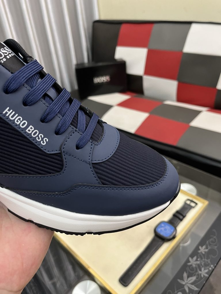 HUGO BOSS メンズ スニーカー 2024新作 パネルデザイン ブルー 2色展開 🥾 - 画像 6