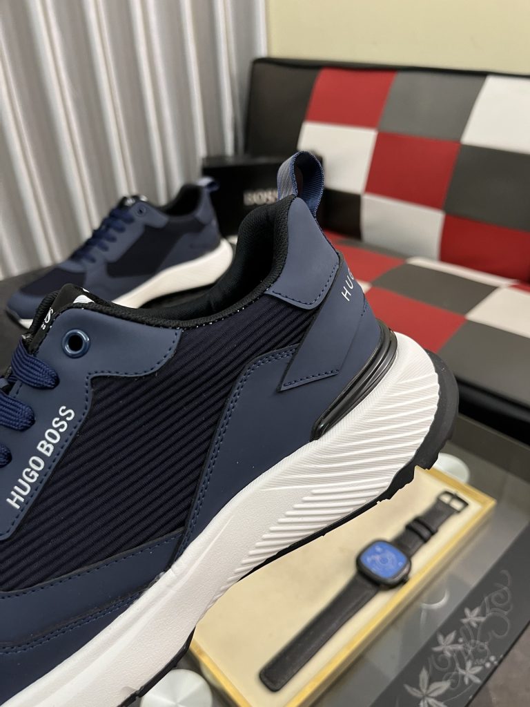 HUGO BOSS メンズ スニーカー 2024新作 パネルデザイン ブルー 2色展開 🥾 - 画像 7