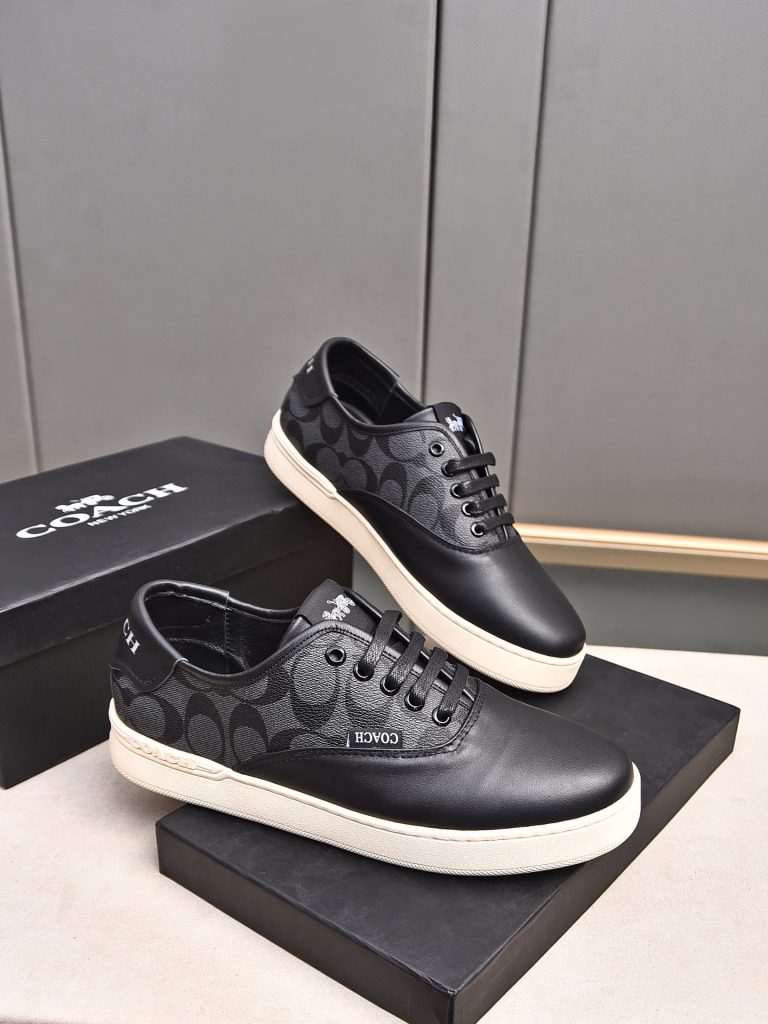 COACH メンズ スニーカー ブラック デザイン 3色入 🥿 4色入のスニーカー シンプルなデザイン 人気のモデル 送料無料 - 画像 4