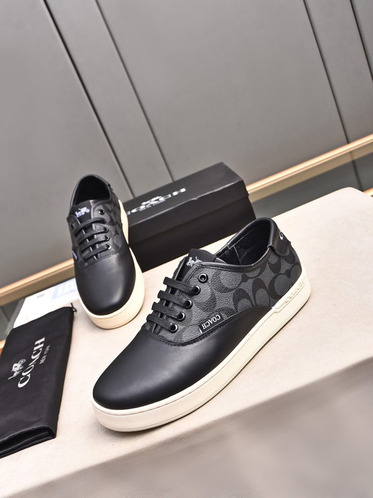 COACH メンズ スニーカー ブラック デザイン 3色入 🥿 4色入のスニーカー シンプルなデザイン 人気のモデル 送料無料 - 画像 6