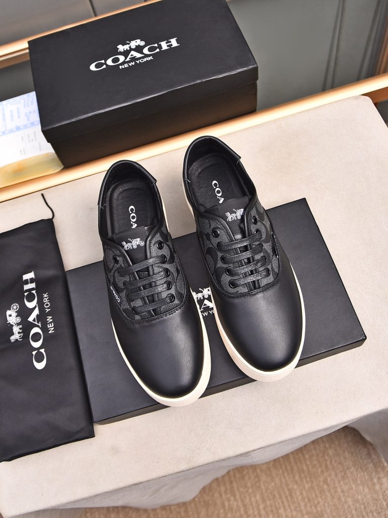 COACH メンズ スニーカー ブラック デザイン 3色入 🥿 4色入のスニーカー シンプルなデザイン 人気のモデル 送料無料 - 画像 7