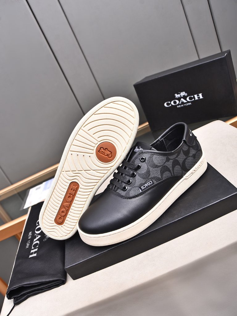 COACH メンズ スニーカー ブラック デザイン 3色入 🥿 4色入のスニーカー シンプルなデザイン 人気のモデル 送料無料 - 画像 8