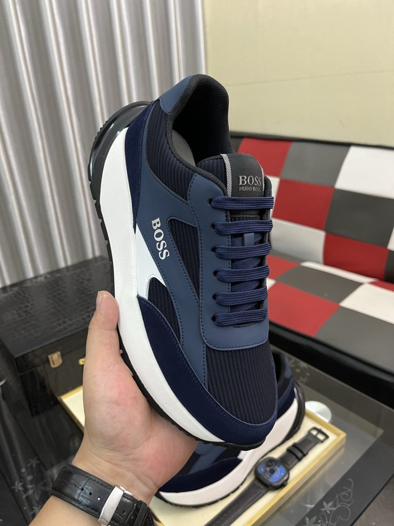 BOSS メンズ スニーカー ブルーグレー 2色 人気の厚底デザイン 🚀 - 画像 4
