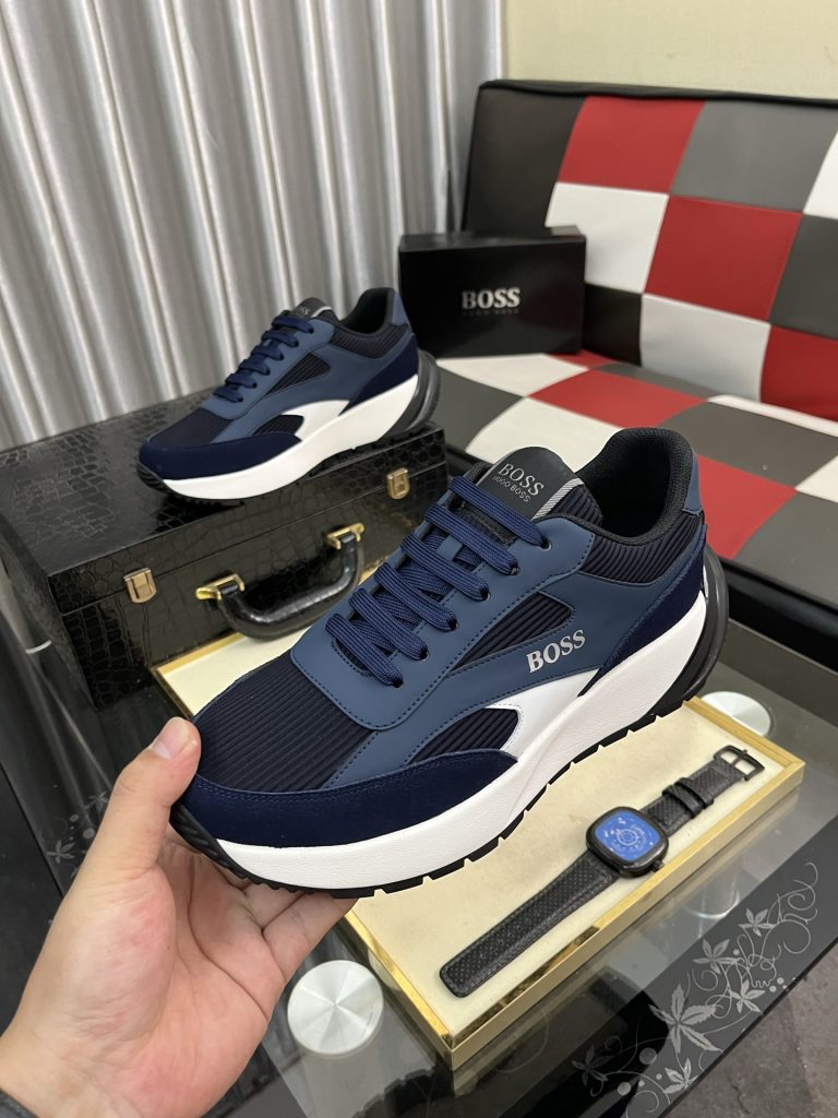 BOSS メンズ スニーカー ブルーグレー 2色 人気の厚底デザイン 🚀 - 画像 5