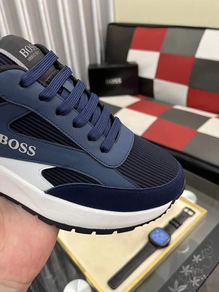 BOSS メンズ スニーカー ブルーグレー 2色 人気の厚底デザイン 🚀 - 画像 6