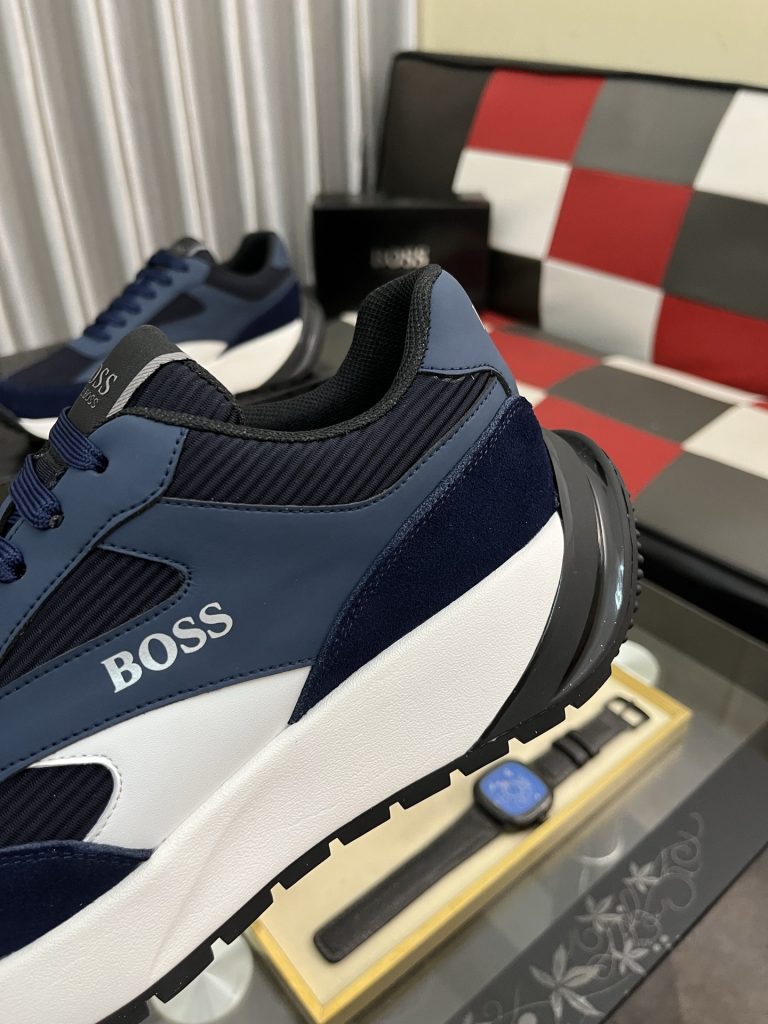 BOSS メンズ スニーカー ブルーグレー 2色 人気の厚底デザイン 🚀 - 画像 7