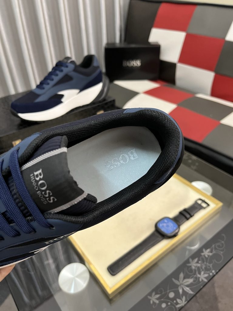 BOSS メンズ スニーカー ブルーグレー 2色 人気の厚底デザイン 🚀 - 画像 8