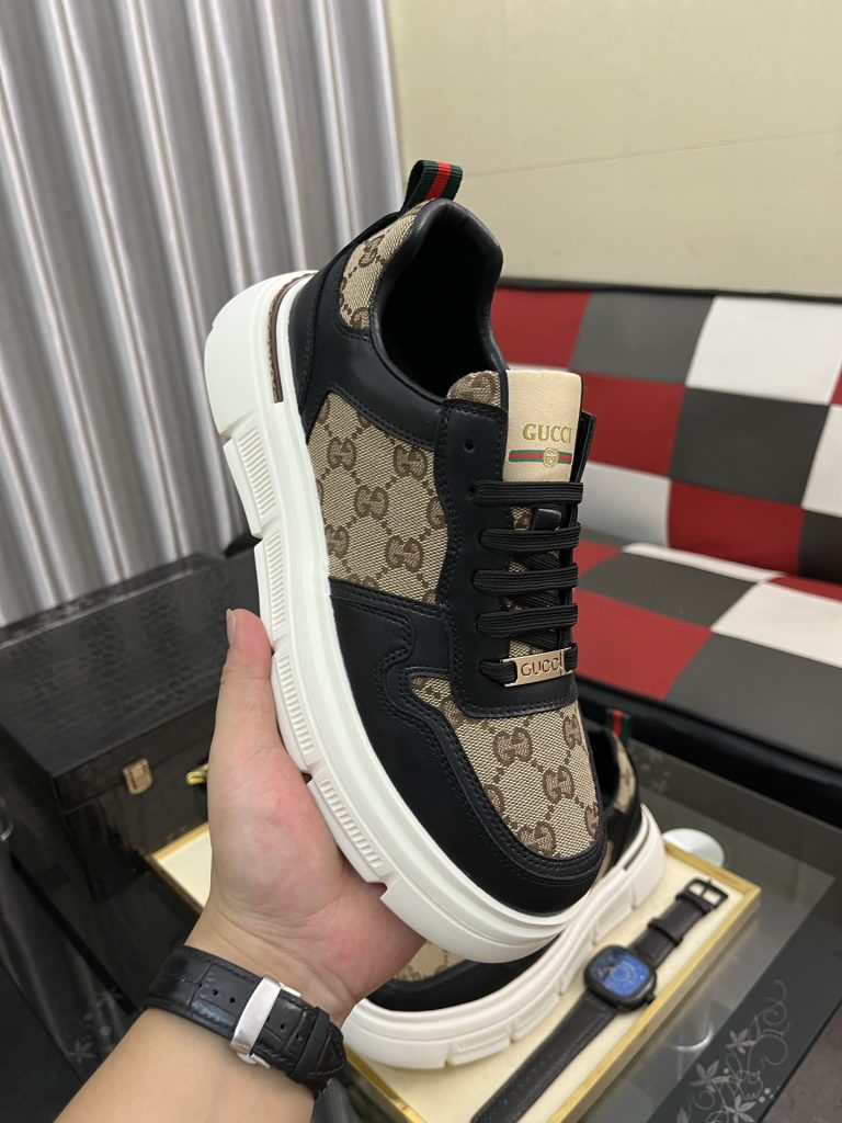 ゴルフ グッチ メンズ スニーカー 2色 本革 ファッション シューズ 💼 - 画像 4