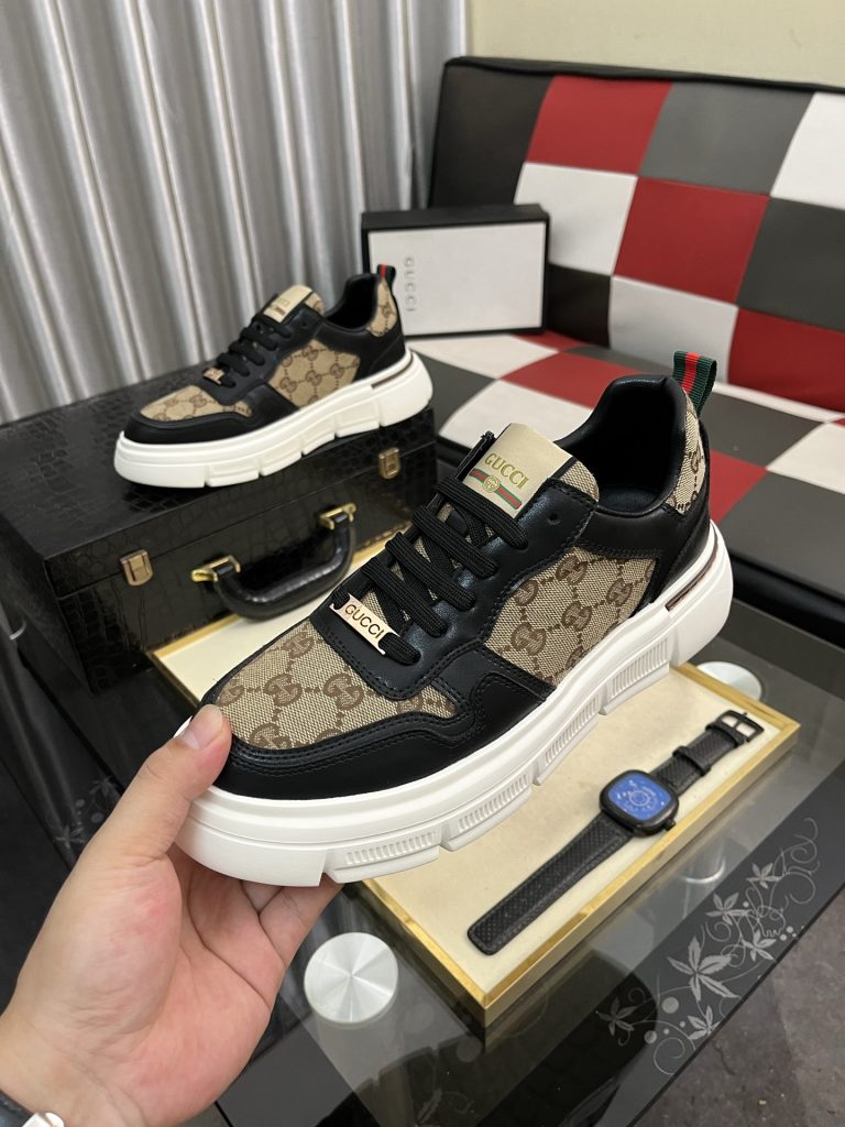 ゴルフ グッチ メンズ スニーカー 2色 本革 ファッション シューズ 💼 - 画像 5