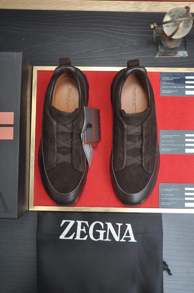 ZEGNA メンズ ブラウン ローファー スニーカー 2色入 🧢 - 画像 2