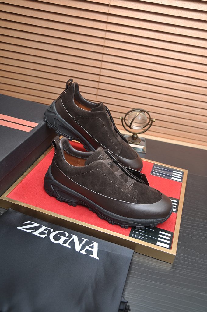 ZEGNA メンズ ブラウン ローファー スニーカー 2色入 🧢 - 画像 6
